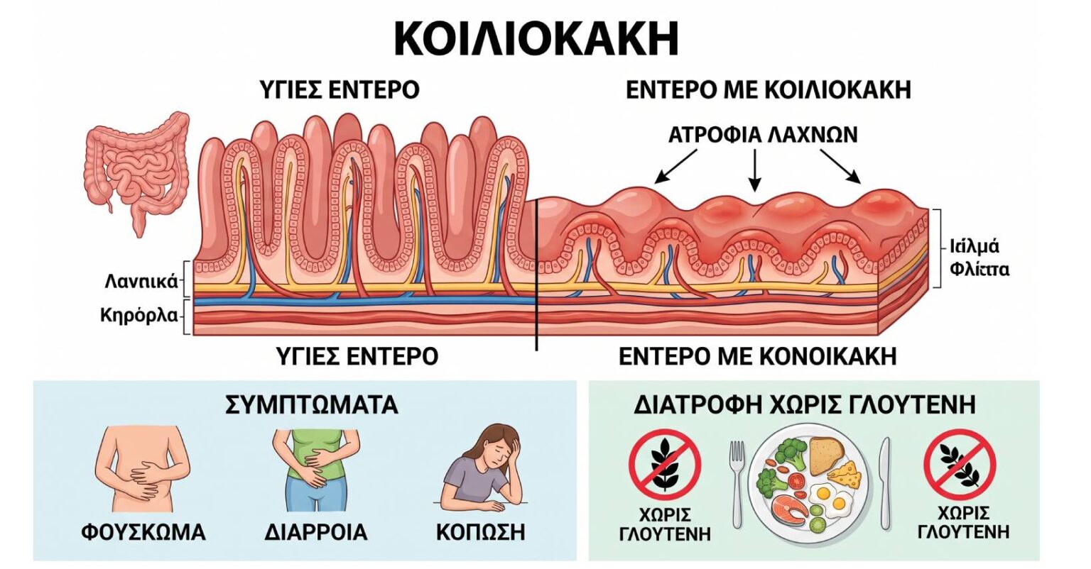 koiliokaki kai diavitis typou 1 symptomata elegchos kai diaita
